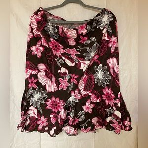 CATO Brown Floral Skirt - L